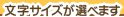 文字サイズが選べます