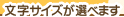 文字サイズが選べます